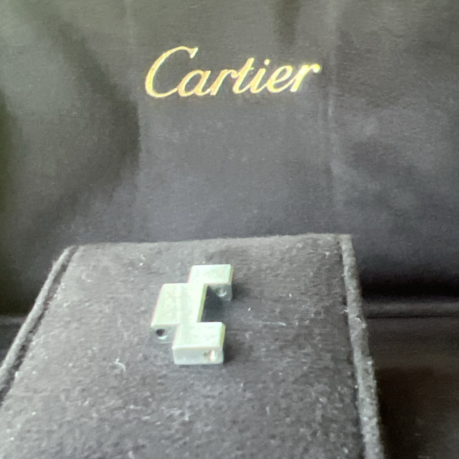 GENUINE CARTIER SOLID STAINLESS STEEL PASHA C BAND BRACELET HALF LINK 18MM OLDER