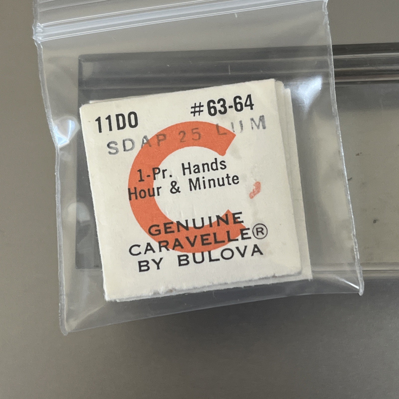 Bulova Caravelle 11DO 11D0 Watch Pair of Hands Hour & Minute 63-64 SDAP 25 LUM