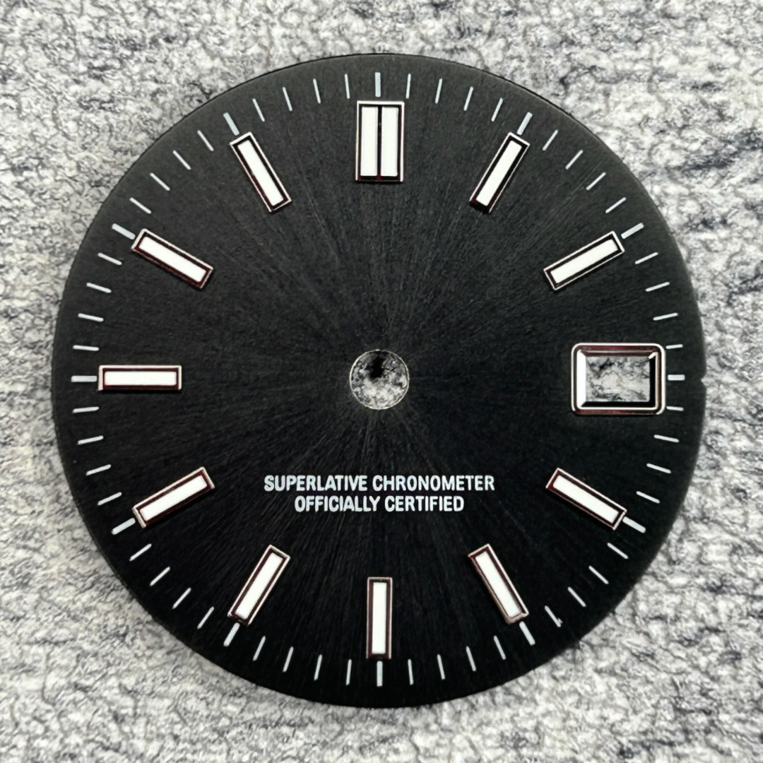 29MM Black Sunburst Watch Dial Replacement Green Luminous For NH35/36/4R/7S Mod