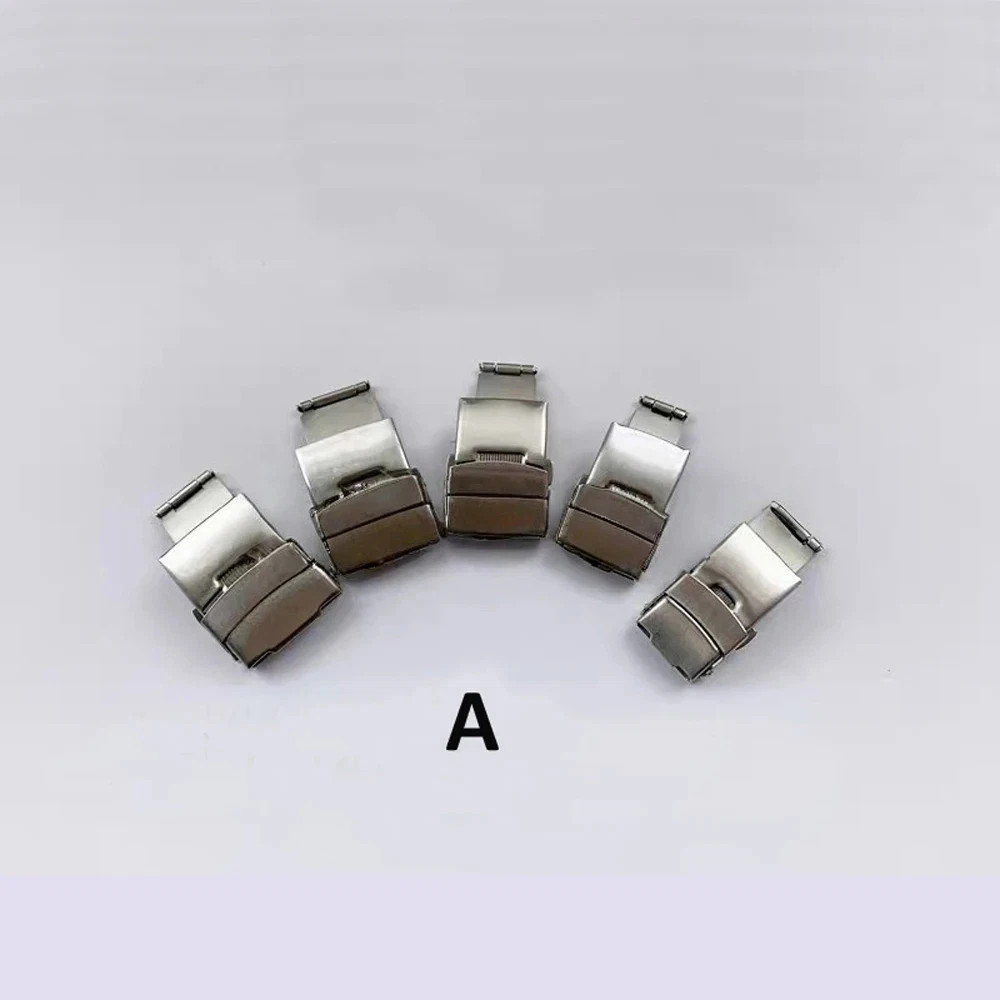 Steel Watch Buckle for Universal Watch Band Silver Double Safety Clasp Stainless