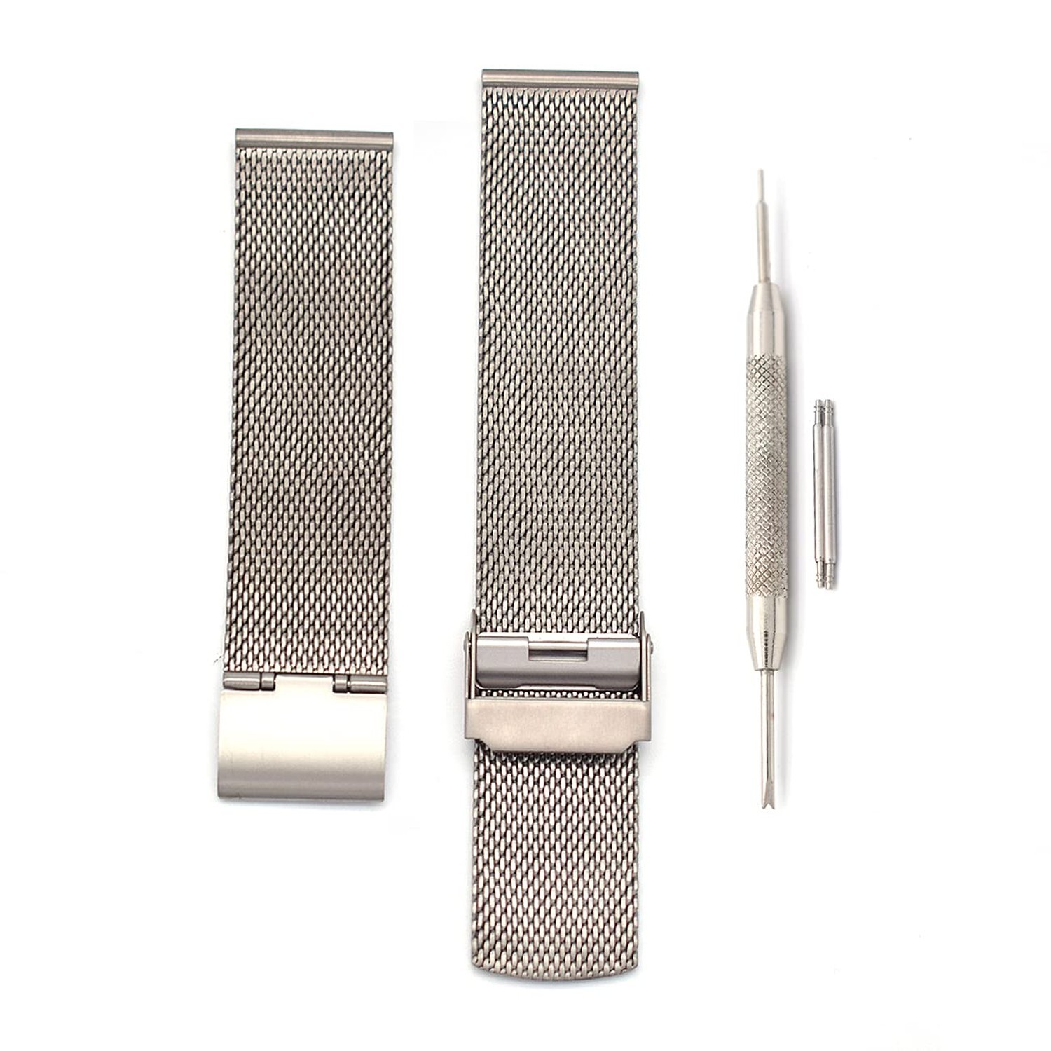 THEAGE Titanium Mesh Watch Band for Mens Women, Mesh Watch Straps 20mm