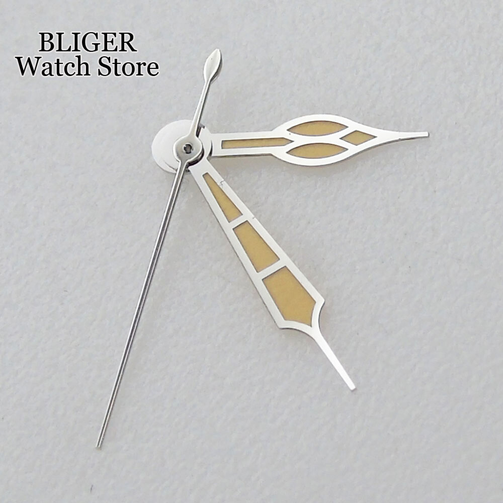 New Luminous Silver Yellow Watch Hand for NH35A NH36A NH70 NH72 NH38 Watch Parts