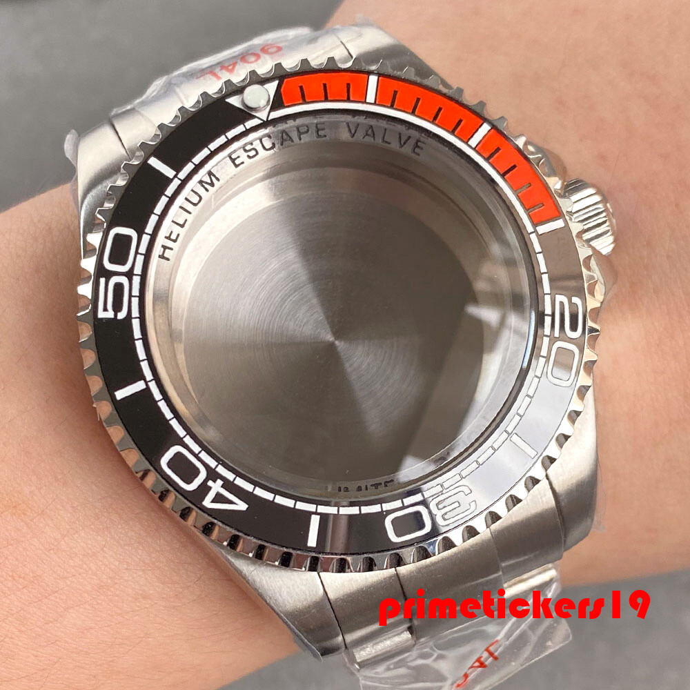 43mm Steel Watch Case Bracelet Sapphire Accessories Fit NH34 NH35 ETA2824 PT5000