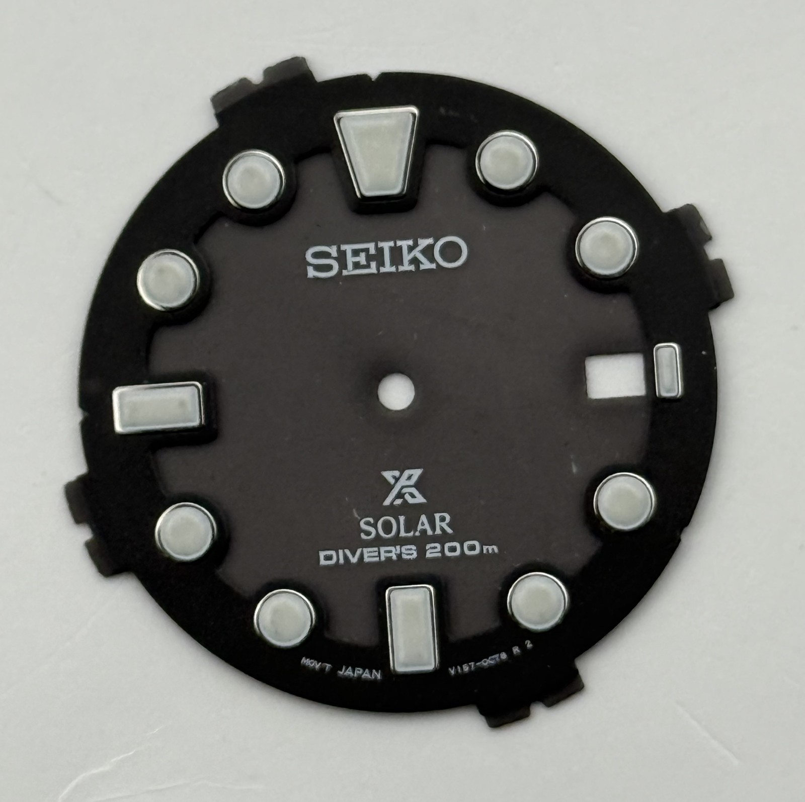 Seiko V1S7-0CT8 Watch Dial Solar Diver’s 200M Black Spare Parts Repair 29.6mm