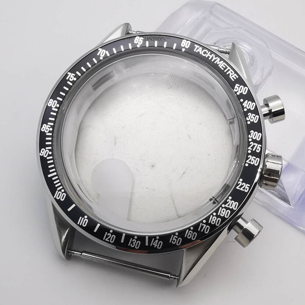 41mm Stainless Steel Watch Case Dial Hands Fit VK63 Chronograph Quartz Movement