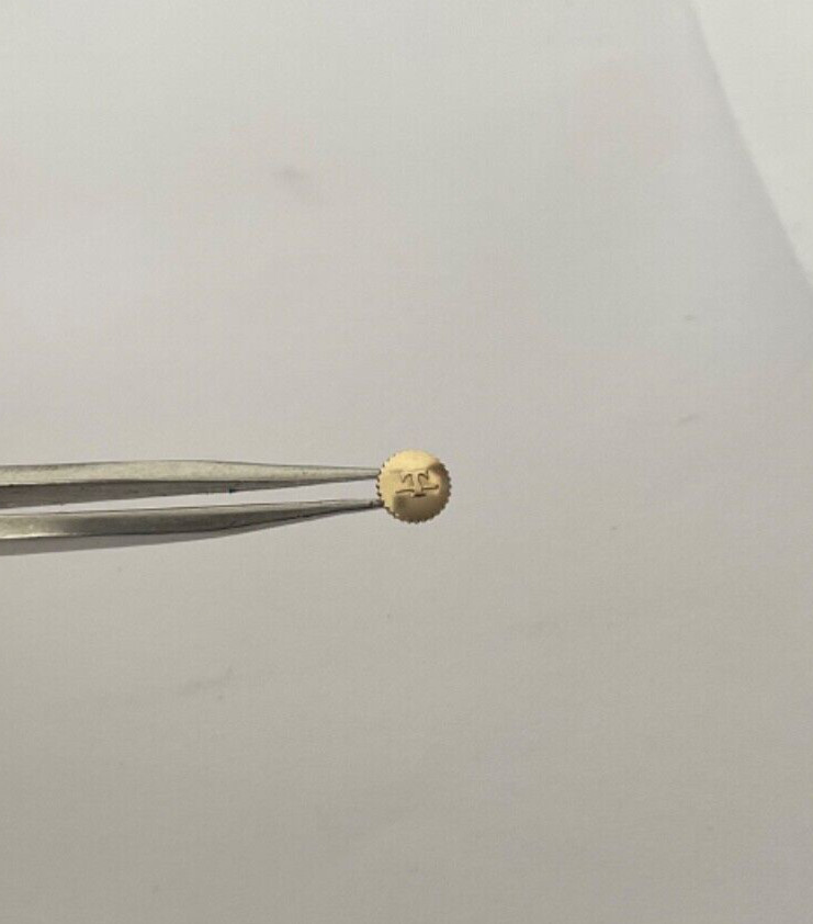 TISSOT CROWN WATCH PART SIGNED “T” Yellow Tap 10 ,4.4 mm diameter