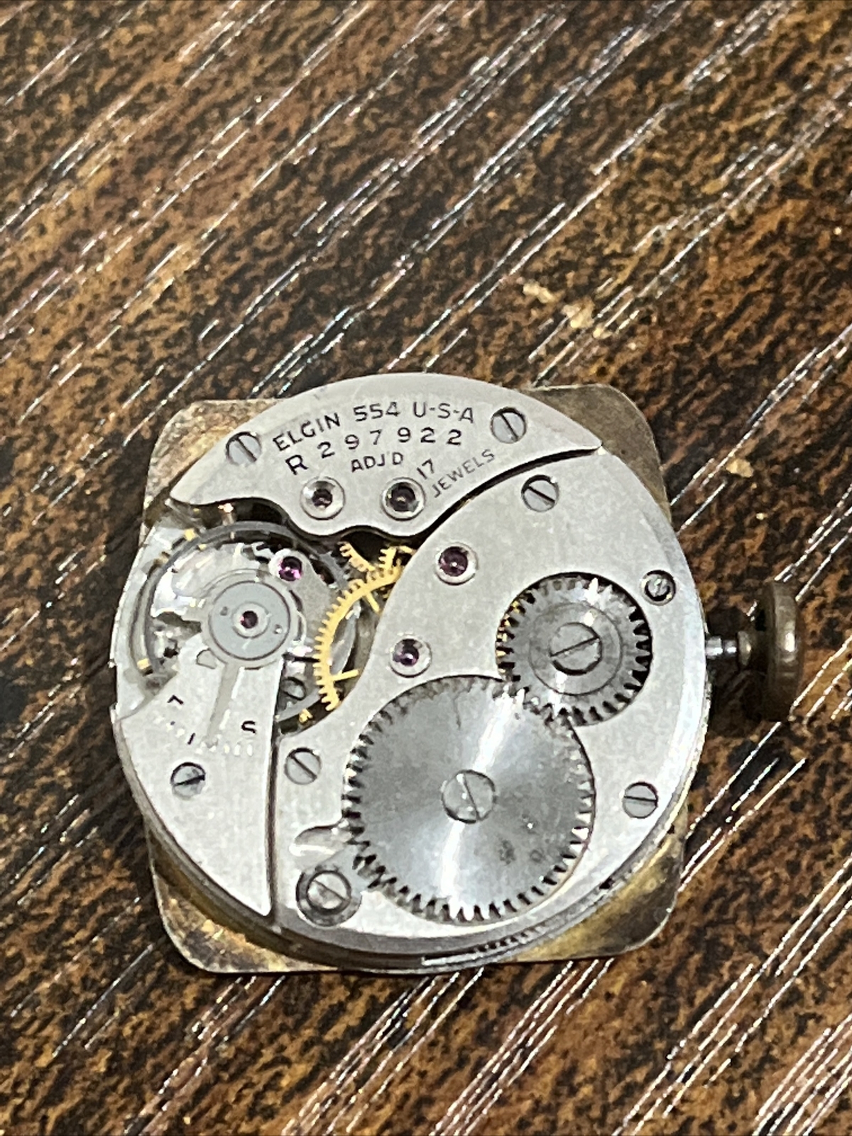 Vintage Elgin Watch Movement Wind up 17 Jewels For Parts/Repair Collectible