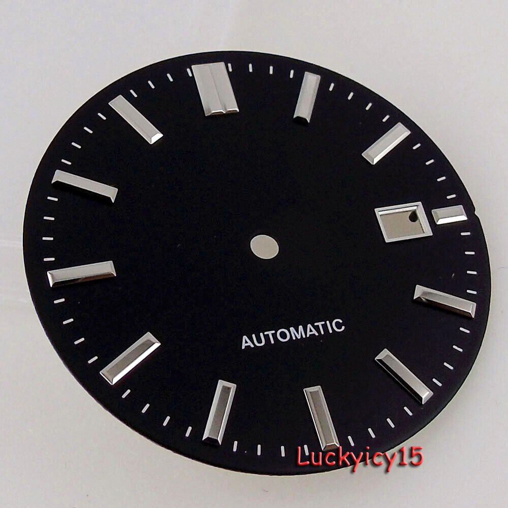 33.5MM Sky Blue Folds Watch Dial Hands Date Window Fit NH35 NH36 Automatic Part