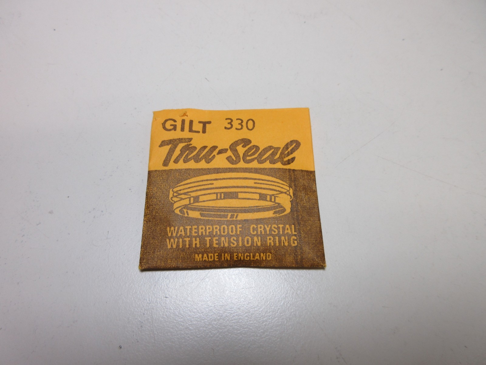 TRU SEAL ROUND WATCH CRYSTAL GILT 330 WATERPROOF WATCHMAKER REPLACEMENT #364