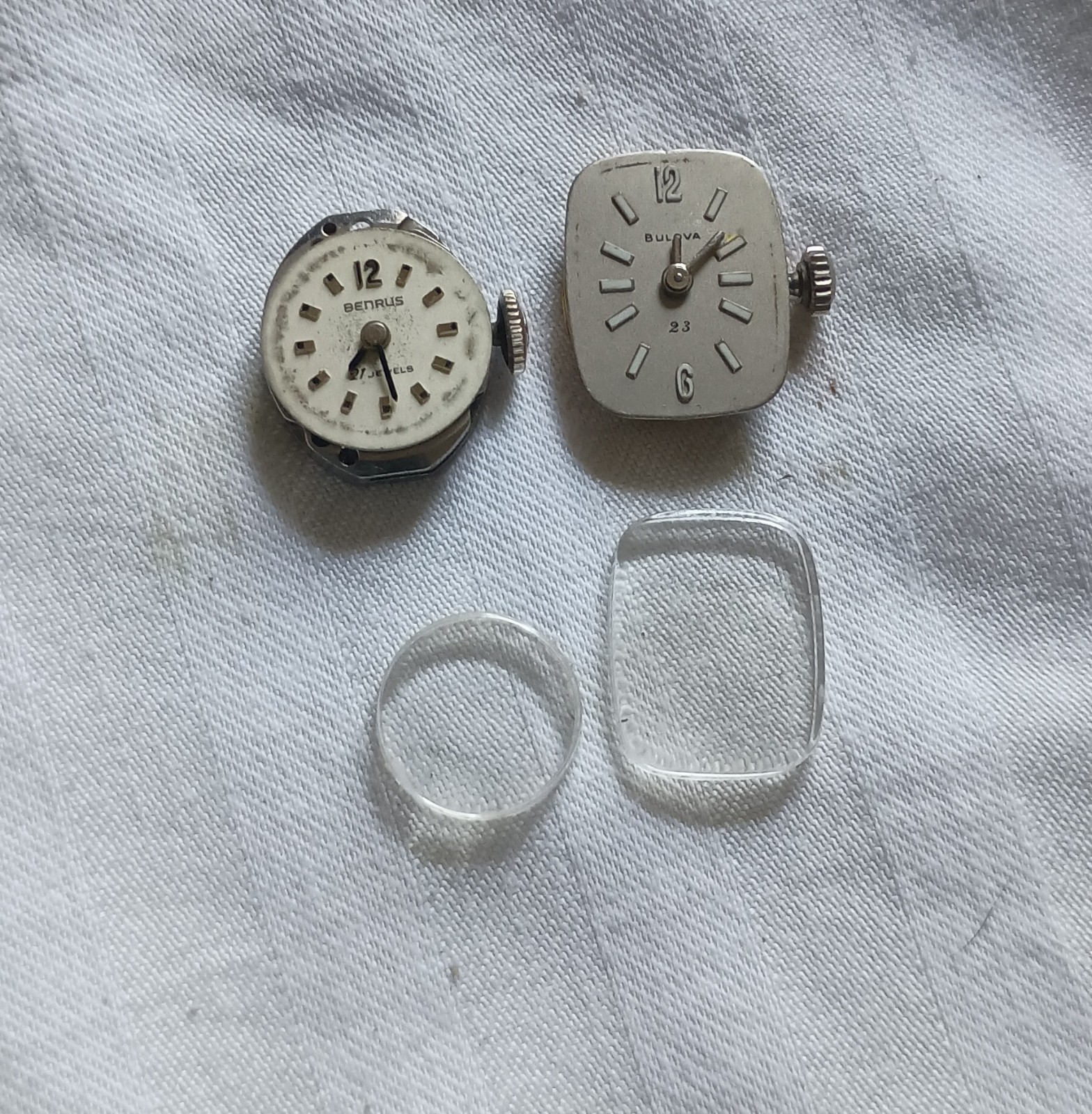 2 Vintage ladies wristwatch lot Bulova 5 AZ & Benrus Germany 23 Jewels Untest