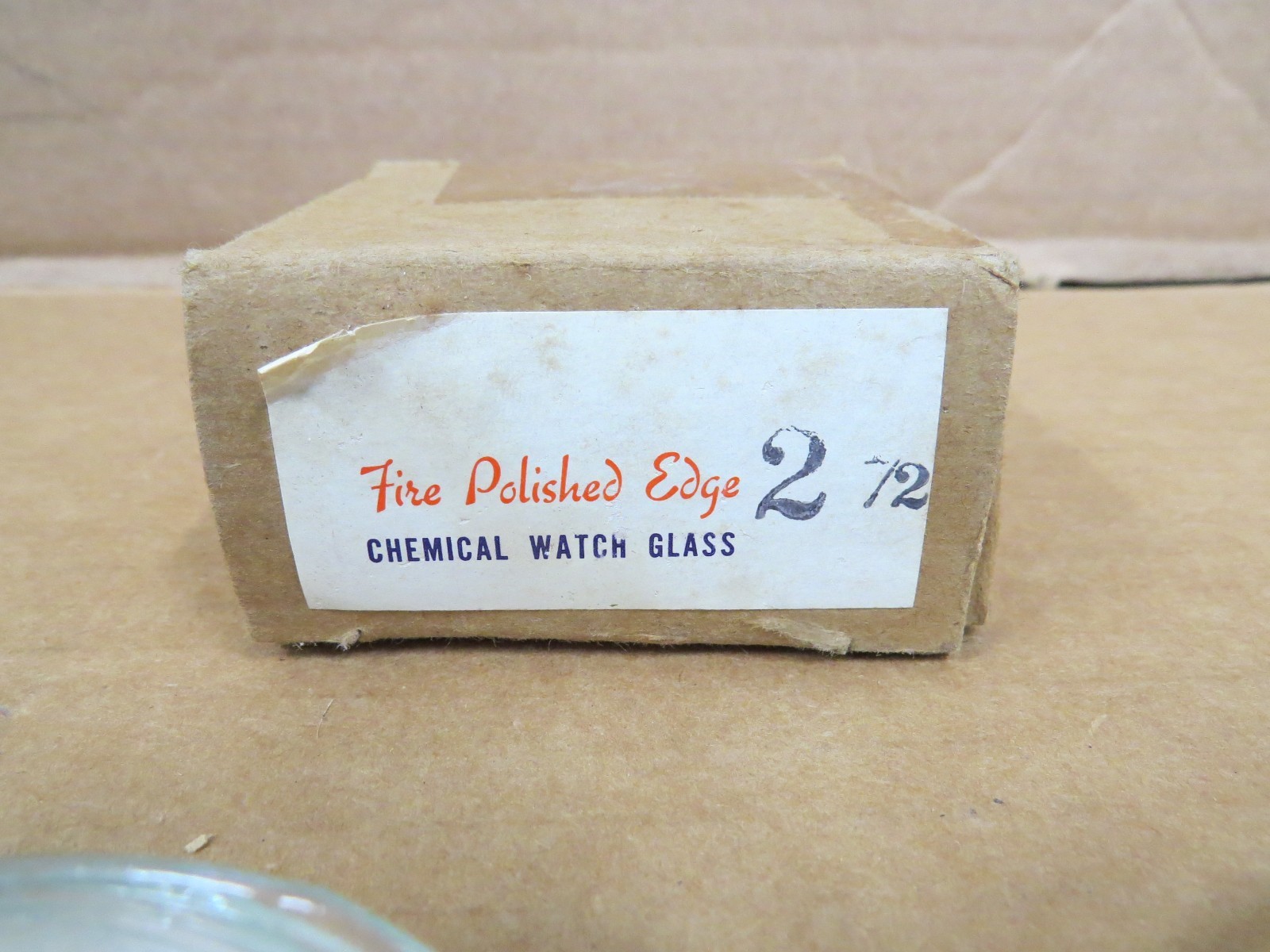 Box of 12 Vintage Fire Polished Chemical Watch Glasses 2-1/2″ NEW IOB