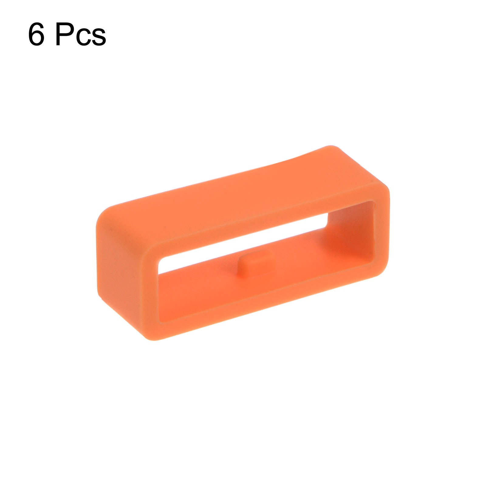 6pcs watch strap circle fixing circle 18mm rubber, orange