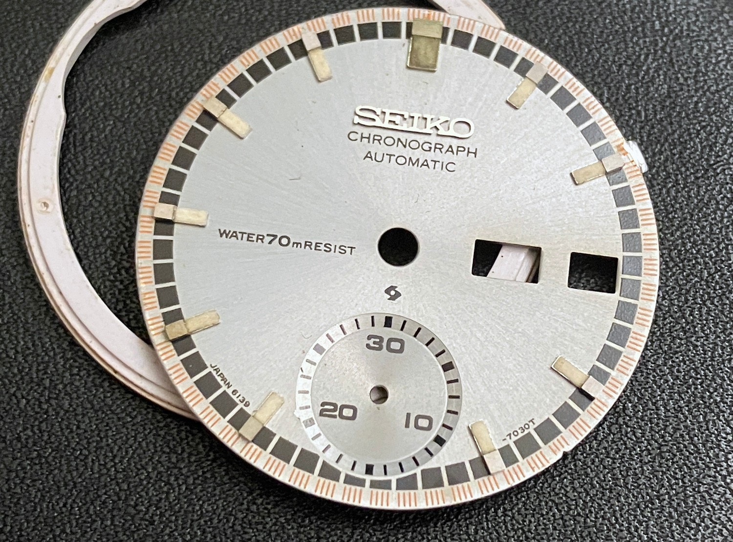 Genuine Seiko 7030T Water70mResist Dial for 6139-7001 & Dial Holder Code 1971/1
