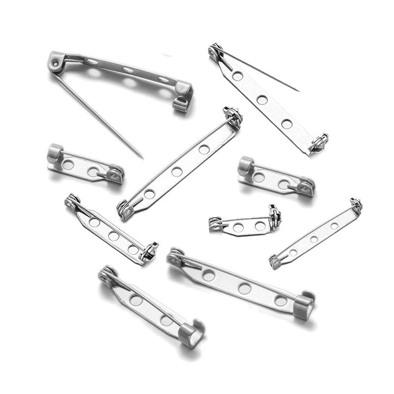 10/20pcs Stainless Steel Brooch Pin Backs Safety Clasp Lock for Diy Name Badge J