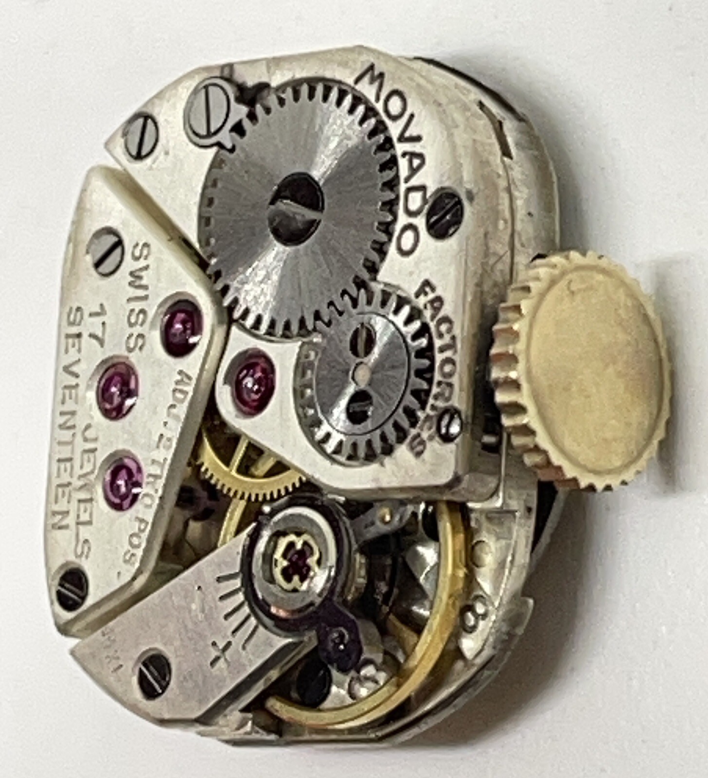 MOVADO MOVEMENT /Tiffany Dial / 17 Jewels Swiss 2 Positions Runs
