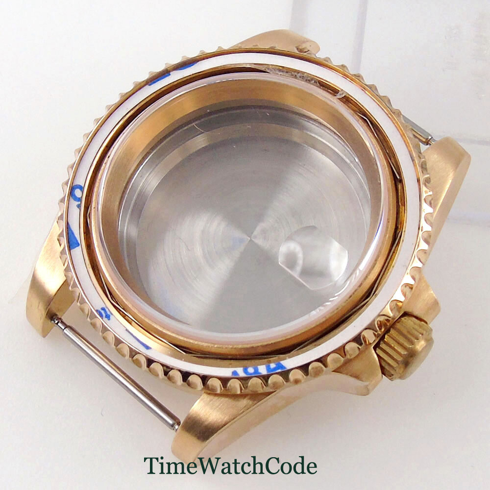 40mm CUSN8 Solid Bronze Diver Watch Case Fit NH35 ETA2824 PT5000 Sapphire Glass
