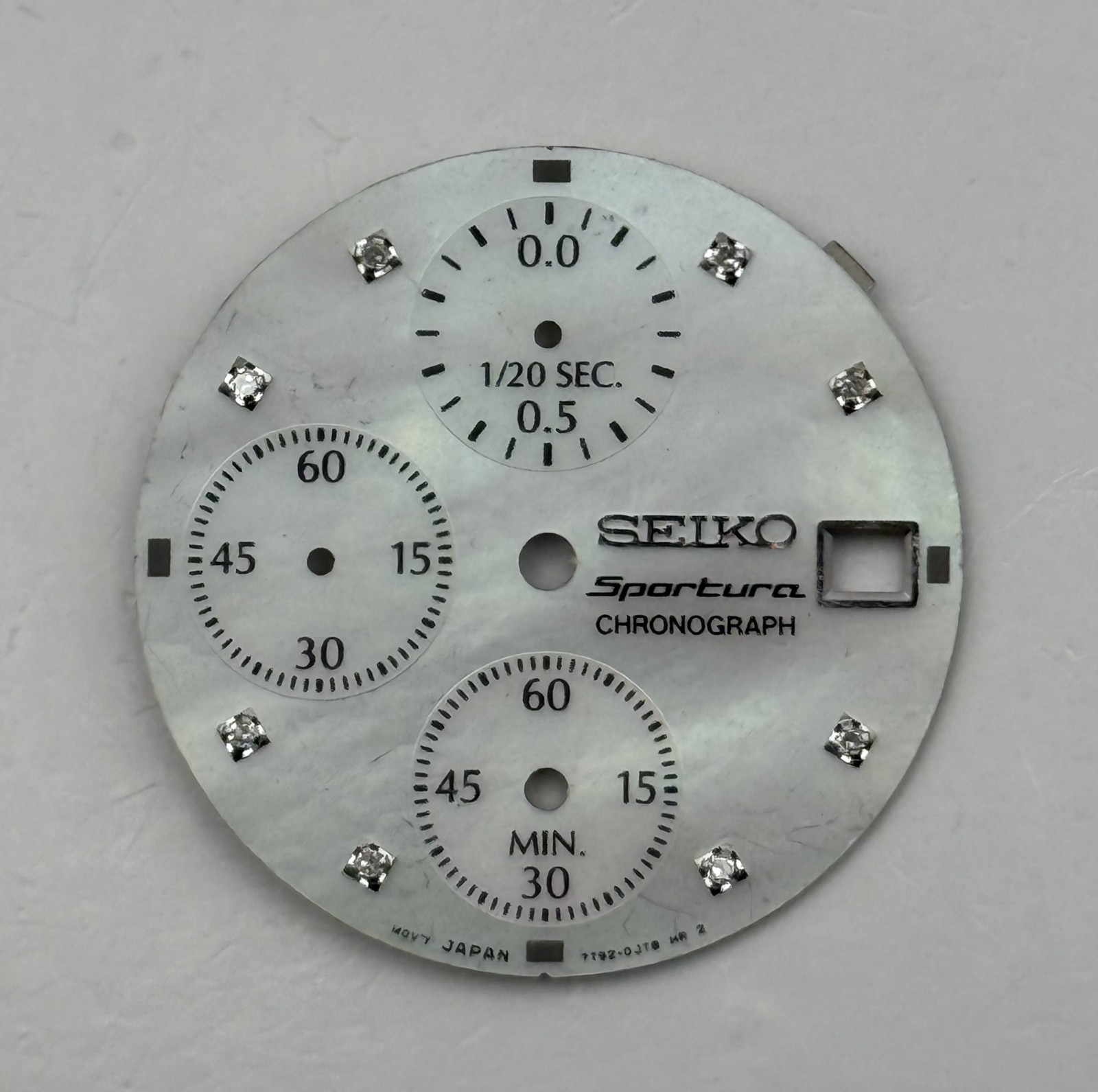 Seiko 7T92-0JT0 Watch Dial Sportura Chronograph MOP Spare Parts Repair 26.5mm