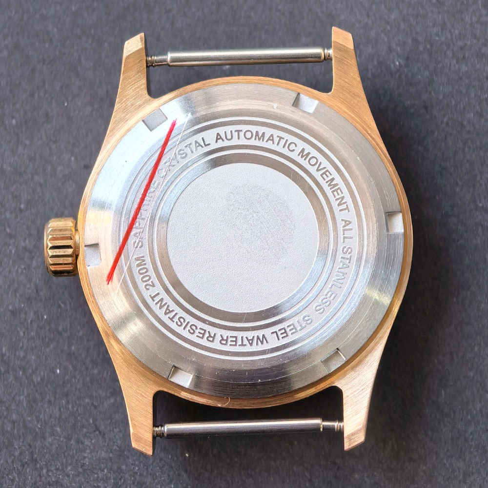 Real Bronze Diver 36mm Pilot Watch Case 20ATM Sapphire Fit NH35 NH36 ETA2824 PT