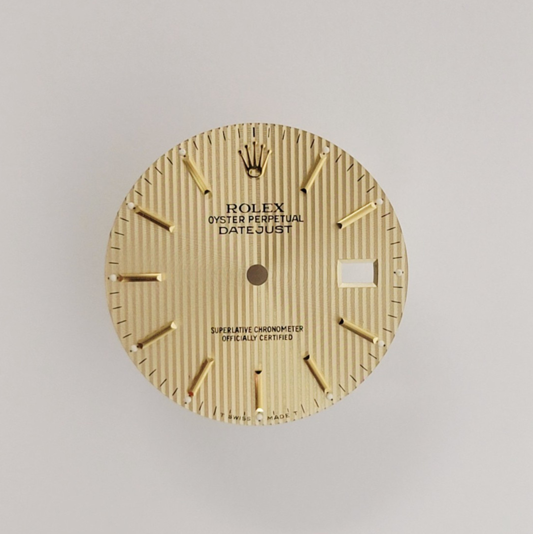 Genuine Factory Rolex Dial Champagne Tapestry Stick 36mm Datejust 16013-16233