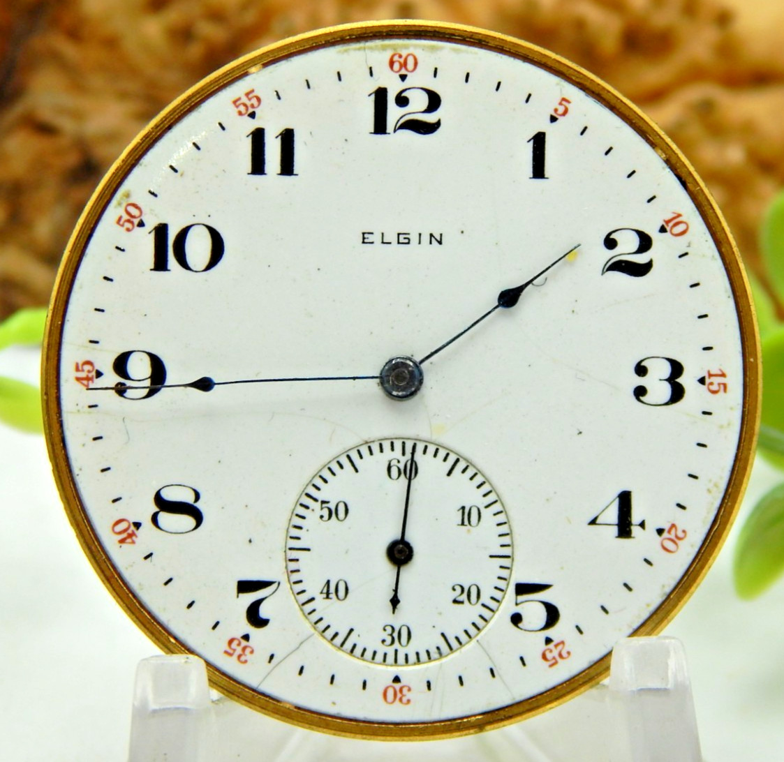 Antique Pocket watch movement Hampden Champion H in flag 7 jewel 16S OF model 3