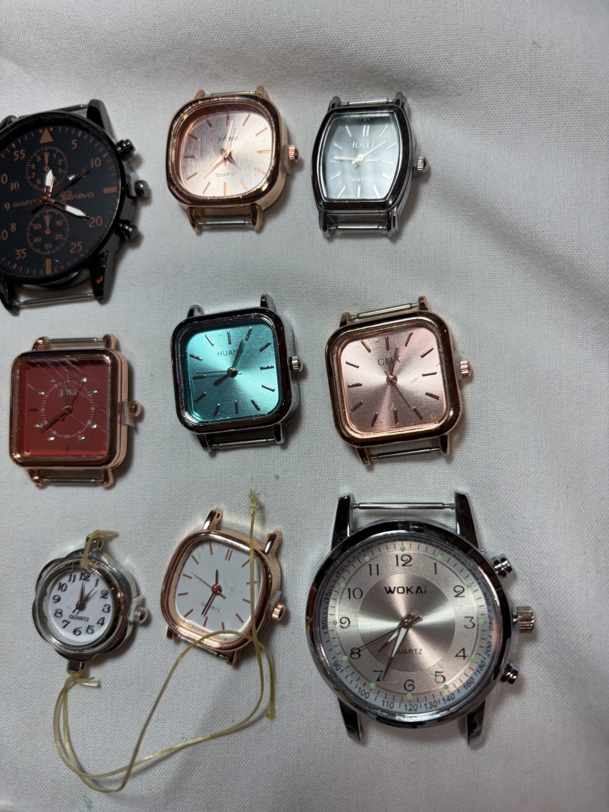 Watchmaker Lot 85 Watch Heads Cases Quartz Parts Repair Silver Spoon Geneva