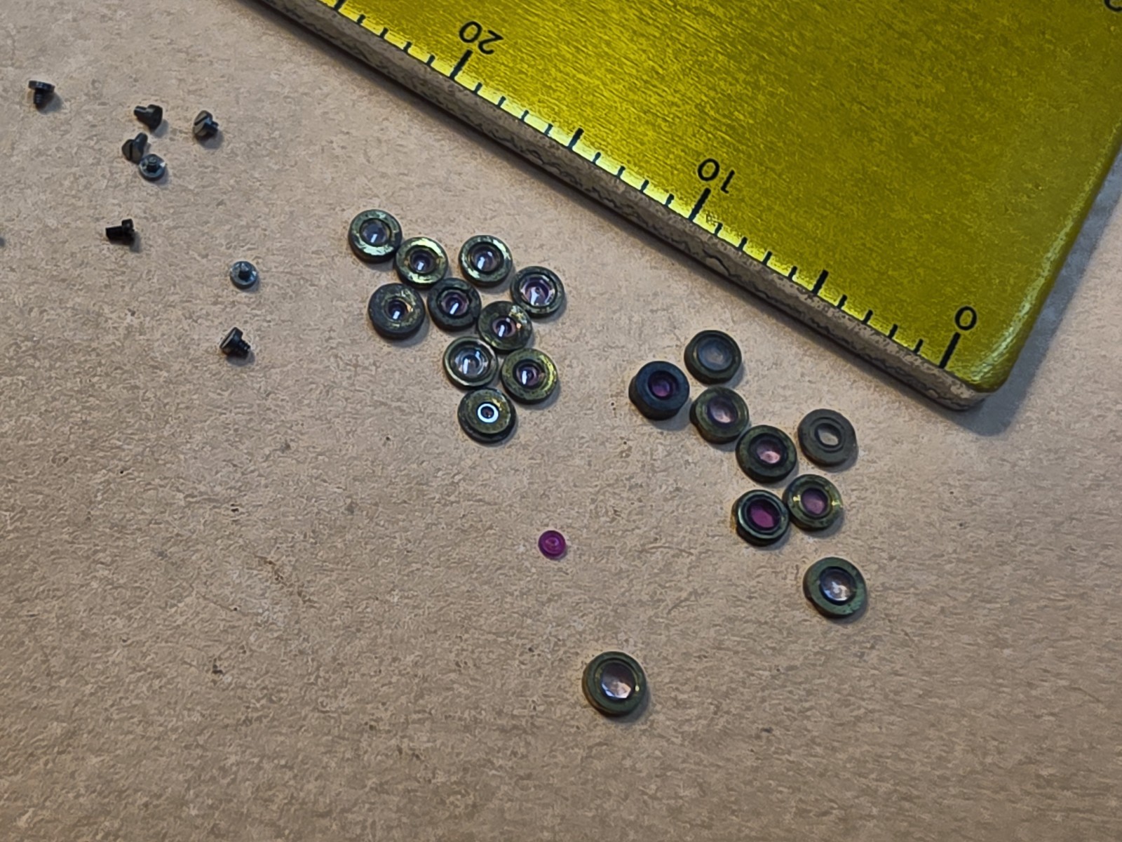Lot Of NOS Elgin Mixed 0s-3/0, & 4/0 Pocket Watch Hole & Cap Jewels, Screws