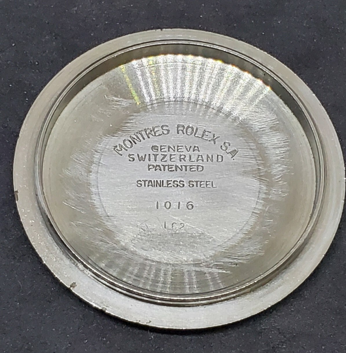 1962 Rolex Explorer I Ref. 1016 Gilt Dial Era Stainless Steel Caseback Part