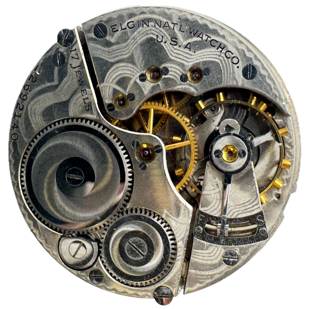 Antique 16s 1920 Elgin 17J Mechanical Pocket Watch Open Face Movement 387 USA