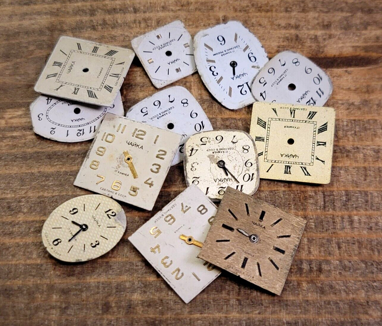 Lot of 12 Vintage CHAIKA Watch Dial / Watch Faces Steam-Punk & Jewelry Crafting