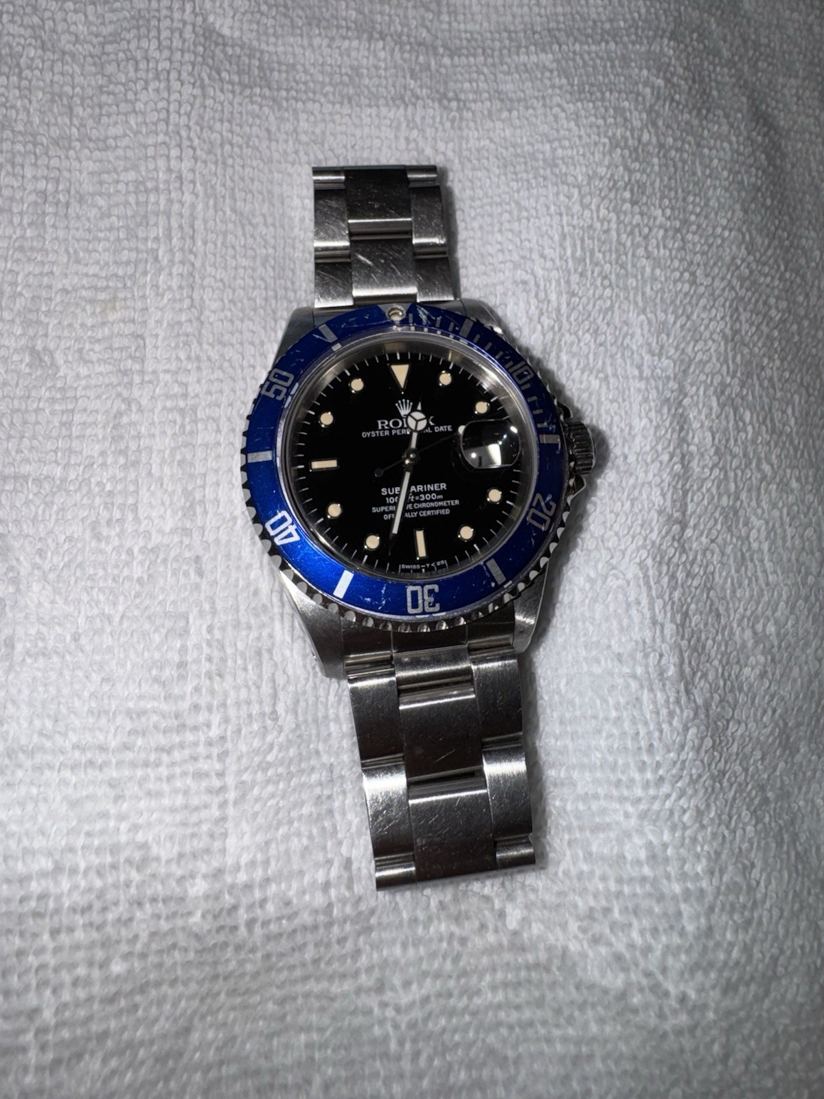 Genuine Rolex Submariner Insert 16610 16800 168000 16613 BLUE GLOSSY Original
