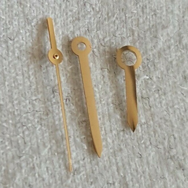 ETA Caliber 956.412, 256.111 Gold Plated Hour, Minute and Center Second Hands