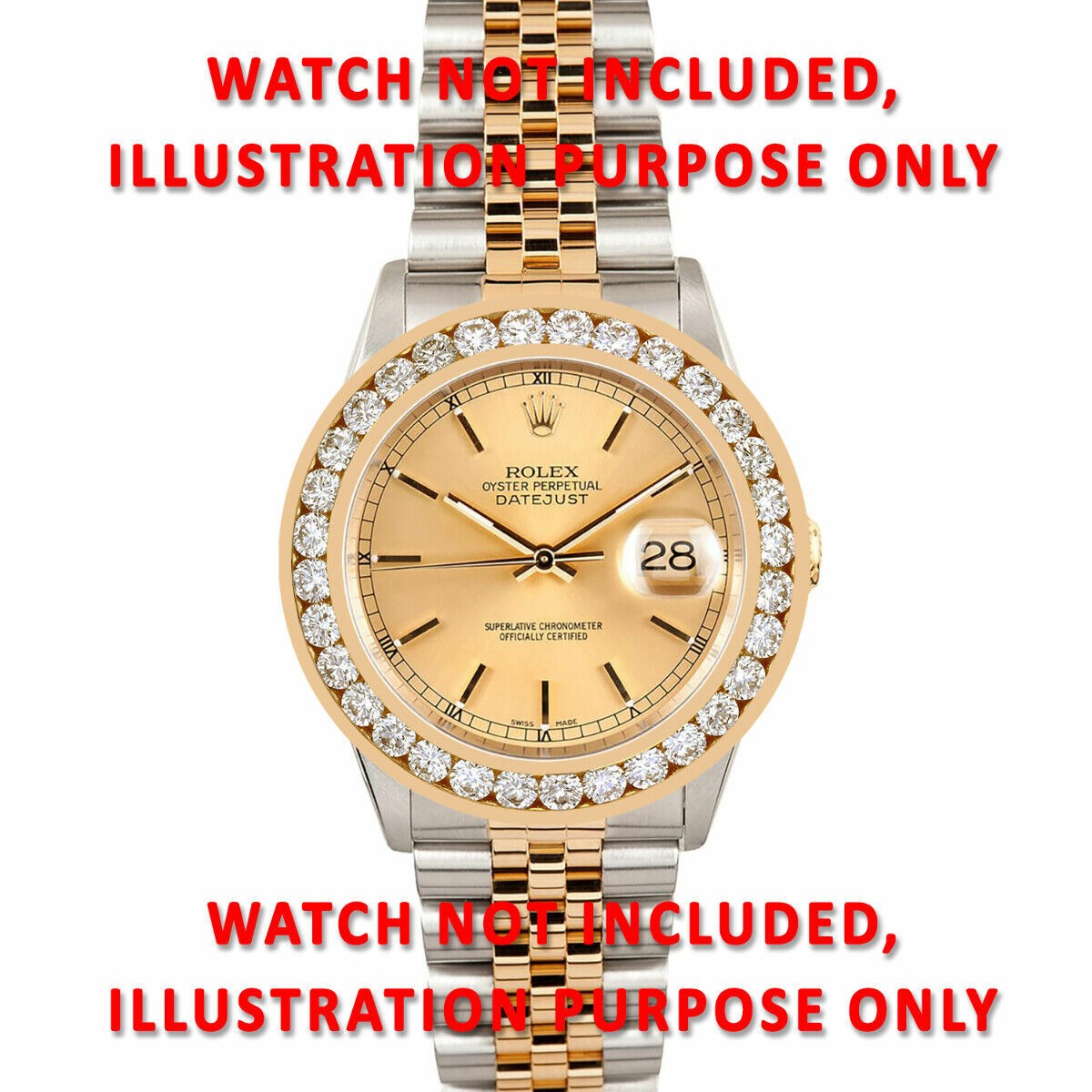 4.75CT CHANNEL SET NATURAL DIAMOND BEZEL WATCH PART 14KY FOR ROLEX DATEJUST