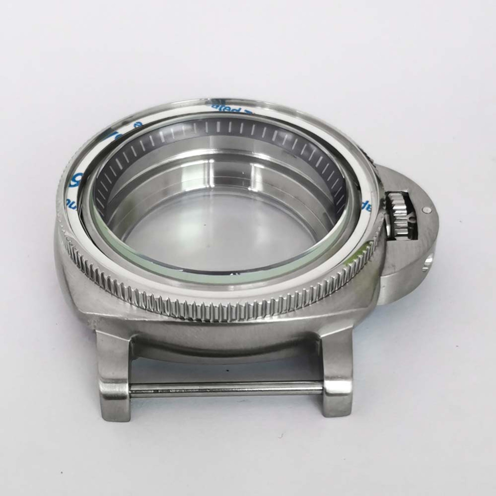 For NH35/NH36/4R/7S Movement 42MM Steel Watch Case Black White strip Inner Ring