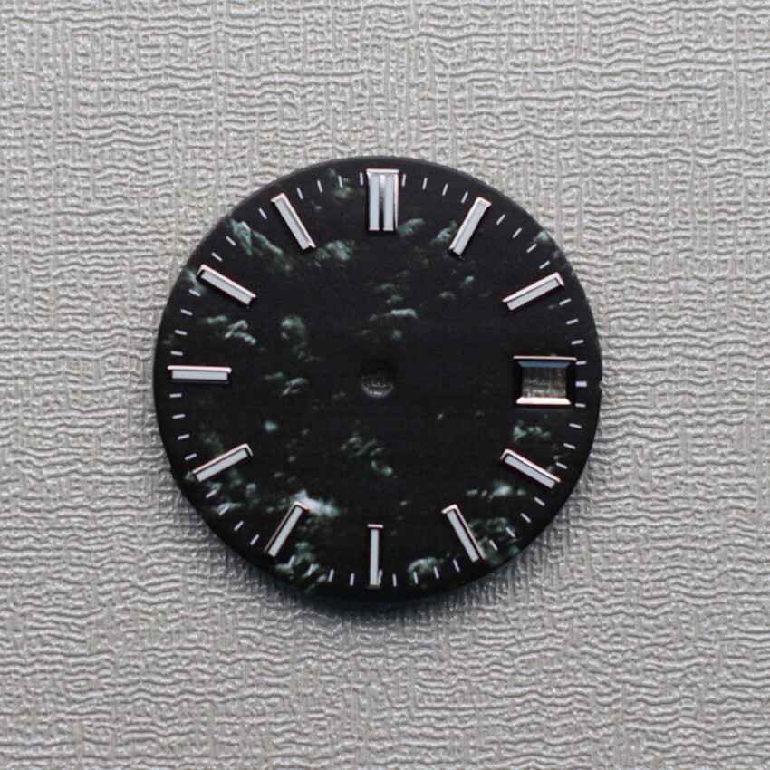 28.5MM Mechanical Watch Dial Green Luminous Dial For NH35 Movement