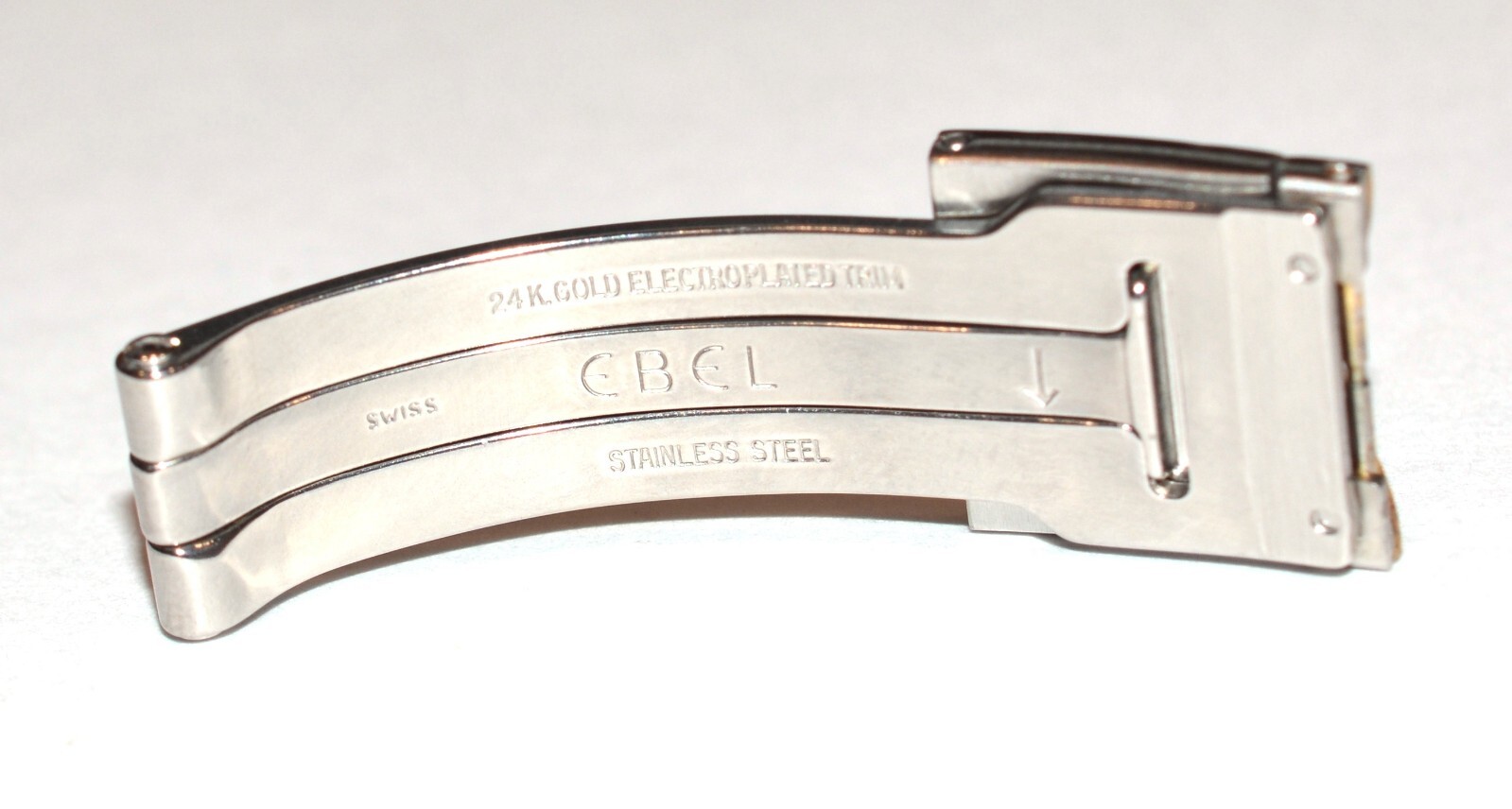 Authentic 15mm Ebel Classic Wave Stainless Steel/ Gold Plated Bracelet Buckle!