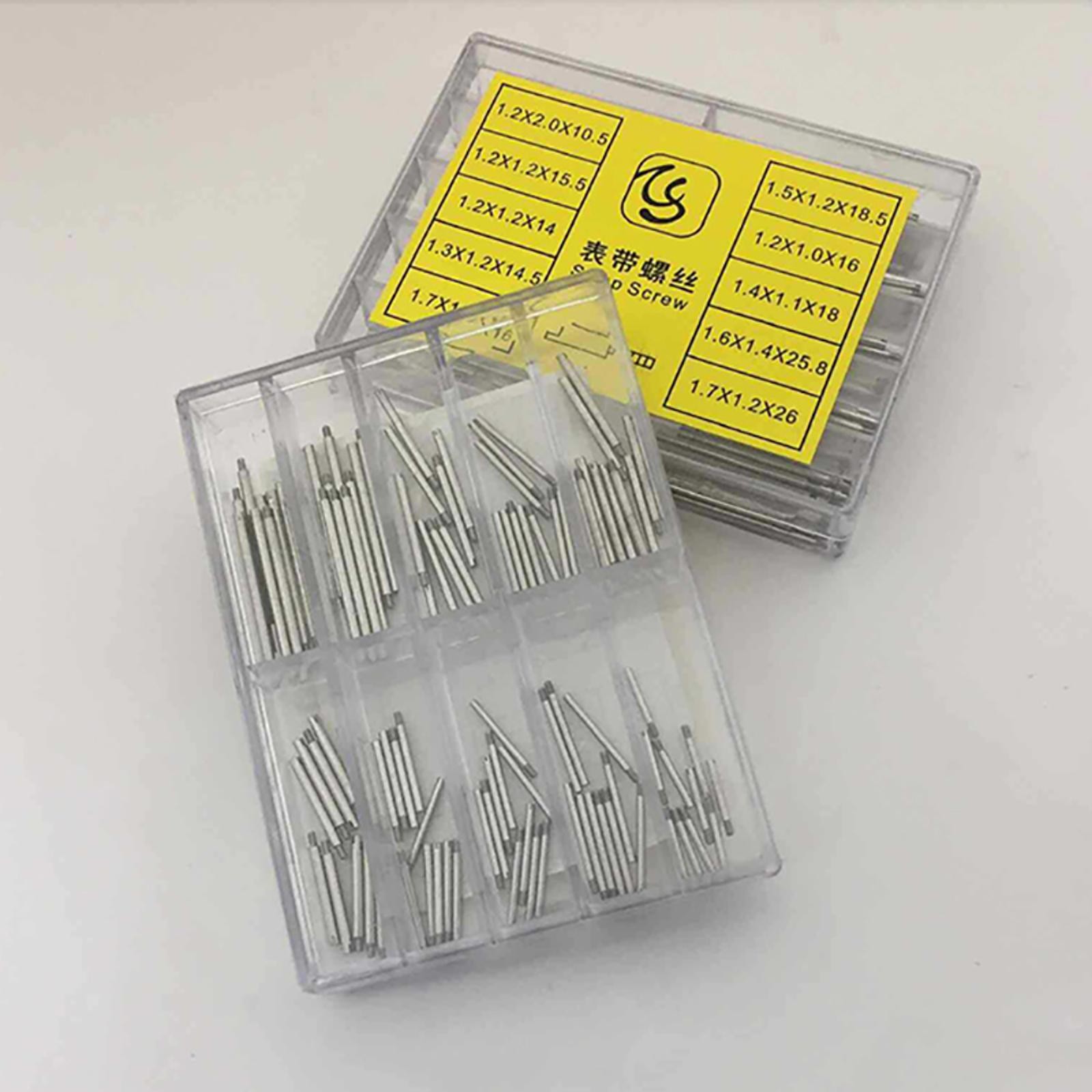 50/100Pack 1.2mm-1.7mm 10-Size Watch Band Strap Screws Assortment Repair Parts a