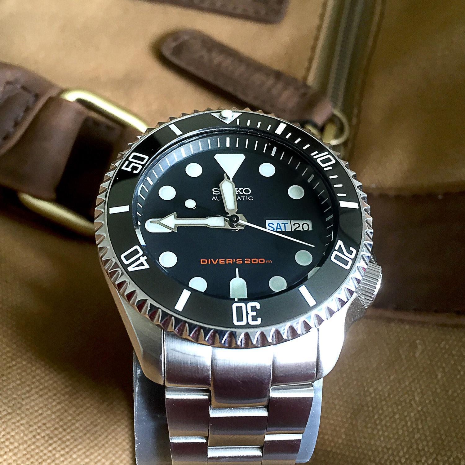 NEW BLACK SUBSTYLE BEZEL INSERT 38MM LARGE DIVERS SKX007 /7002-7001 /6309-7040