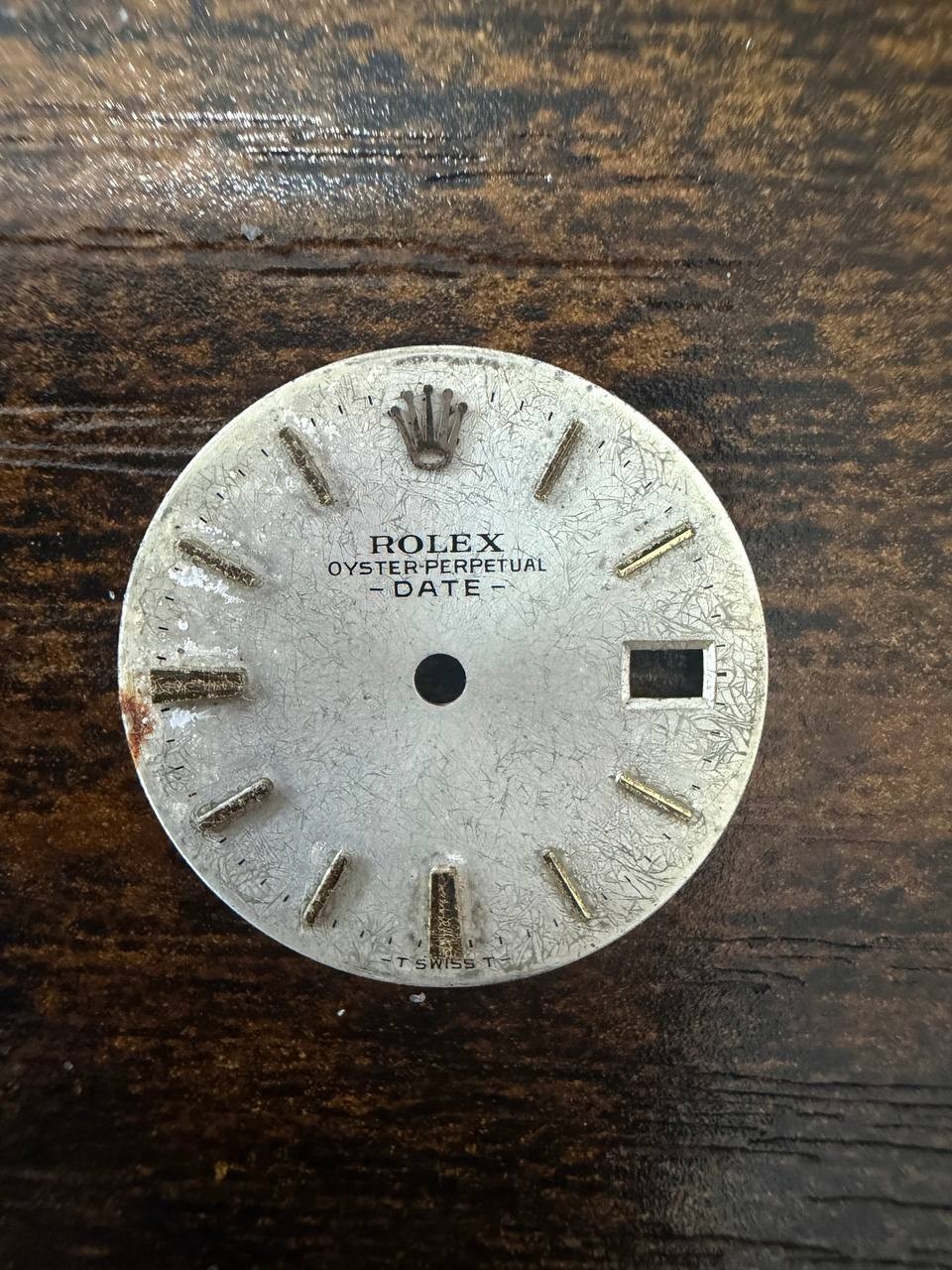 ROLEX LADIES OYSTER PERPETUAL DATE 6517 6516 6519 SILVER STICK DIAL USED COND