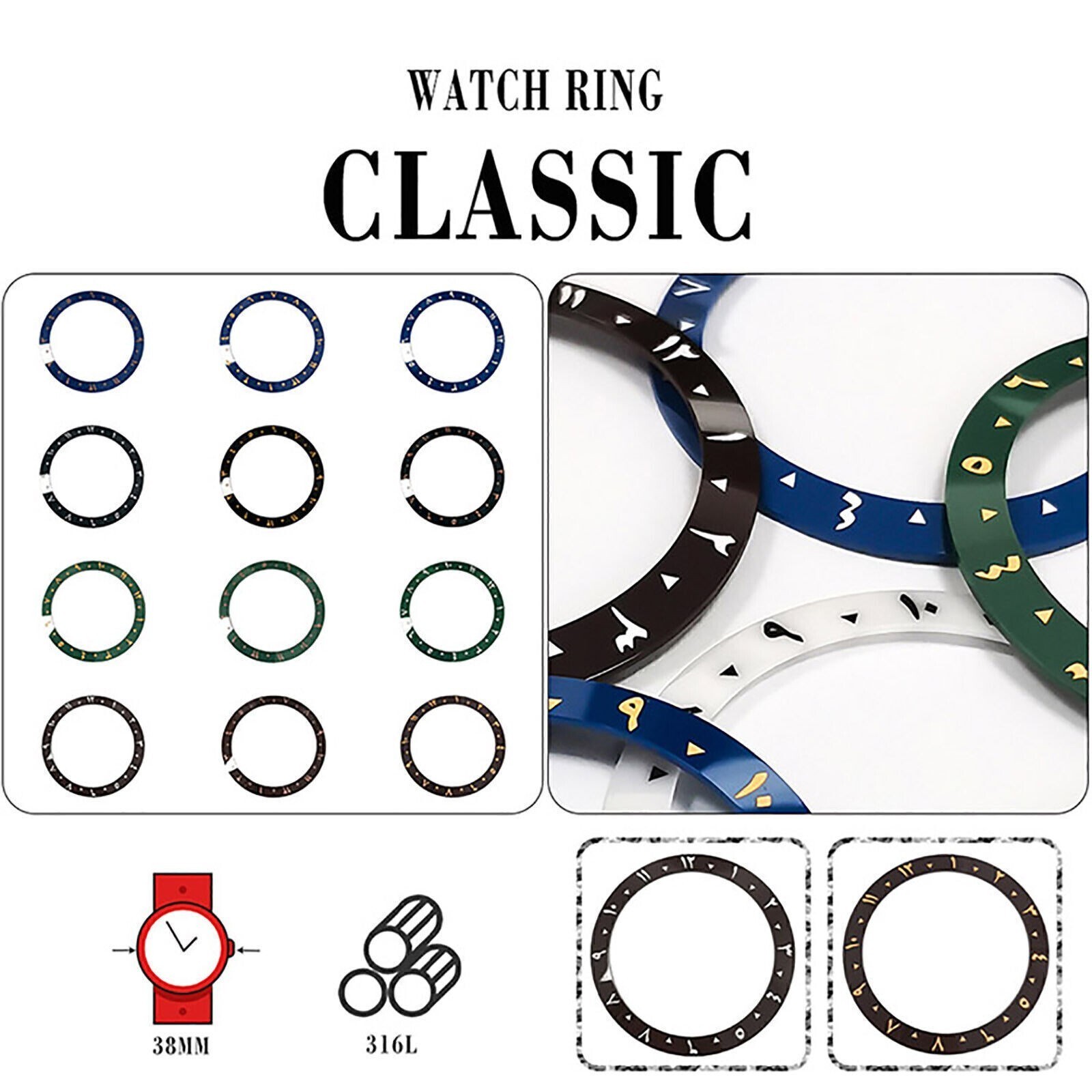 1x Ancient Arabic Numerals Ceramic Ring Outer Ring Replacement Ceramic Ring