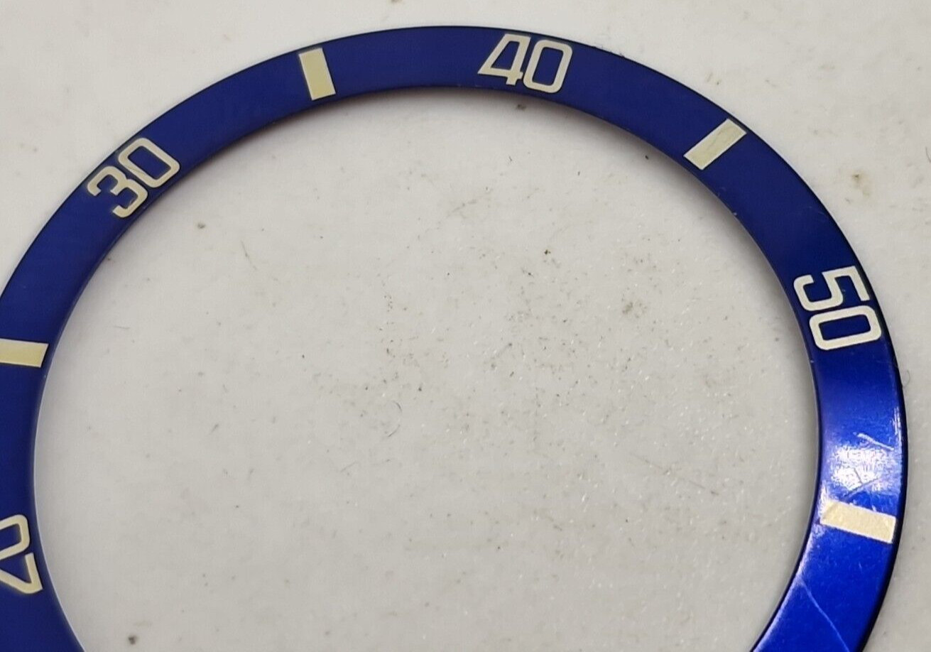 Rolex 315-16808-182 Blue Bezel Insert 16613 16618 16803 16808 Vintage Fat Font