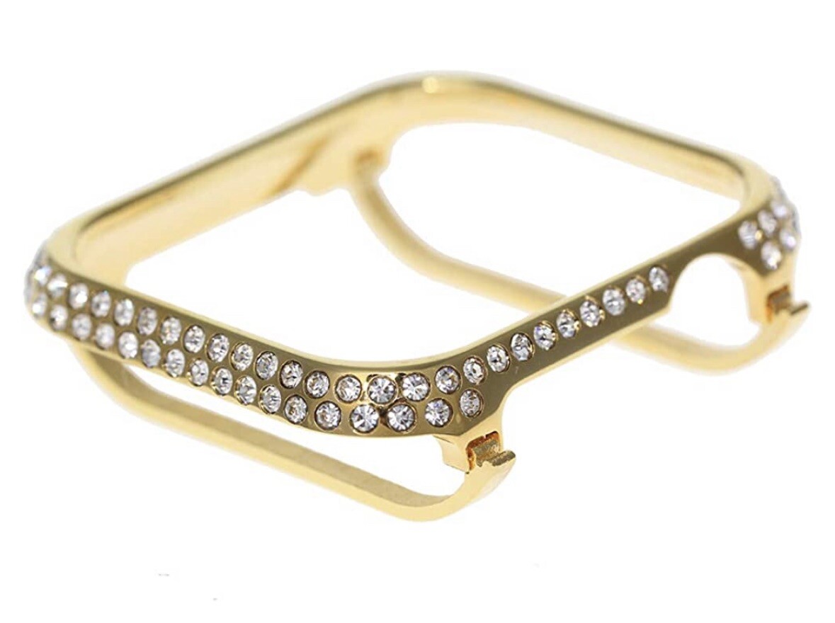 Custom 24k Gold Case For Apple Watch 42mm Series 1 2 3 Diamond Rhinestones