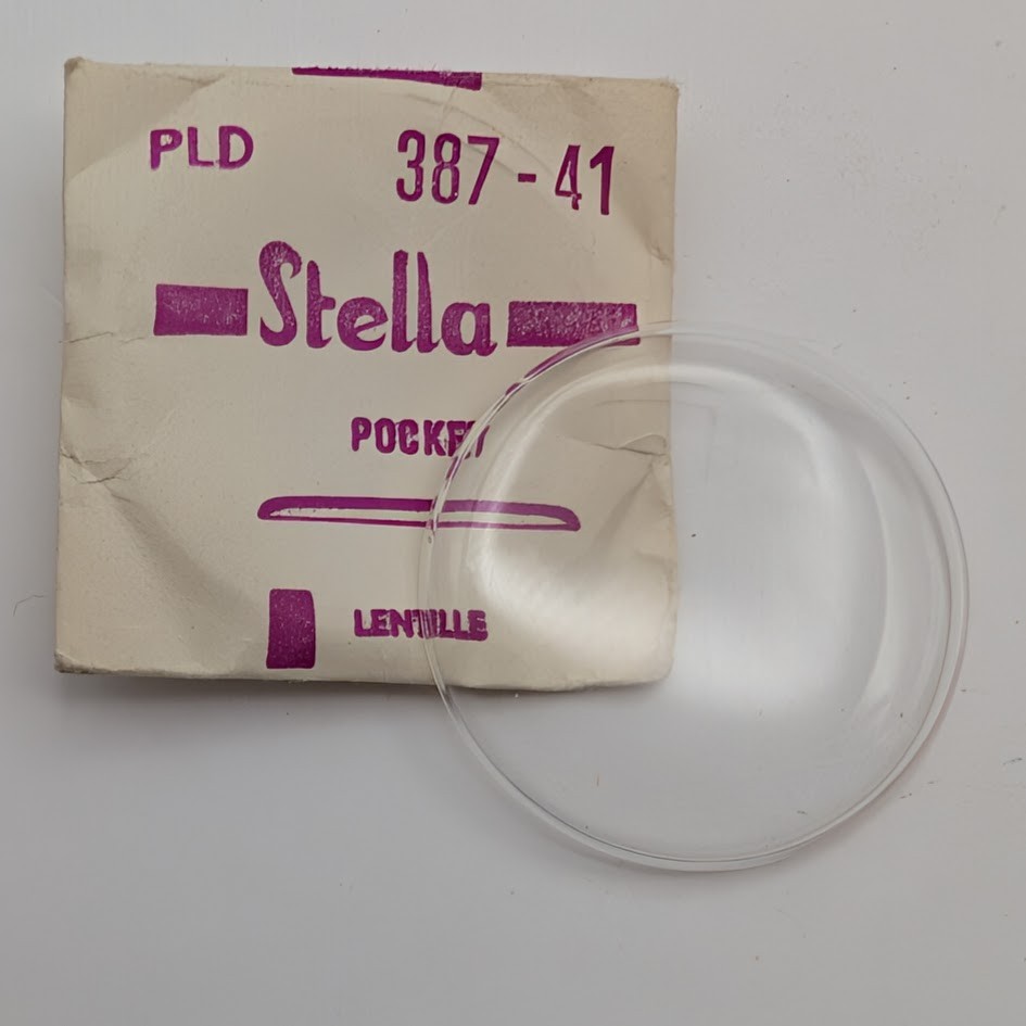 NOS Stella Pocket Watch Crystal 387-41 (38.7mm) Round Lentille Made in Holland