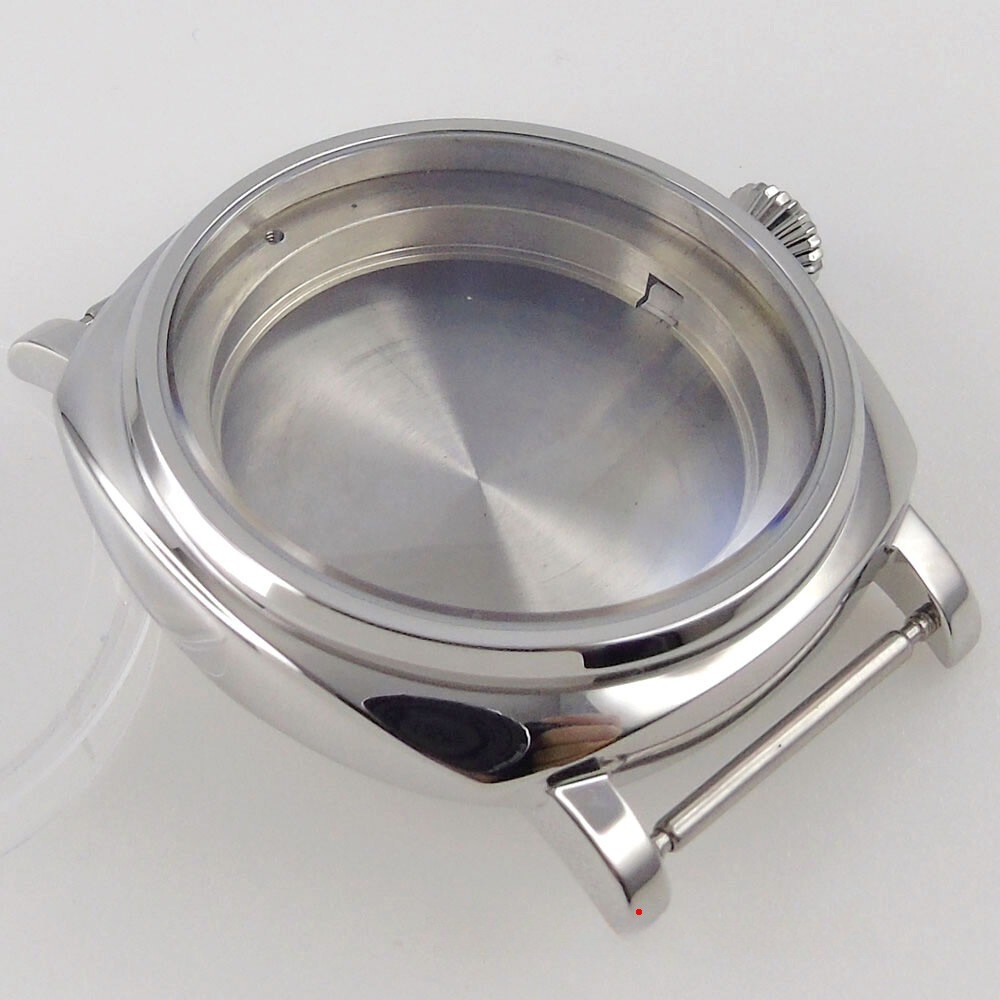 AR 42MM Sapphire Crystal Watch Polished Case For NH34 NH35 NH36 200M Waterproof