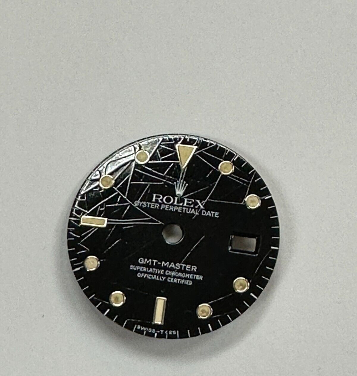 RARE ORIGINAL Vintage Rolex GMT-MASTER Black GLOSSY SPIDER Dial Never Refinished