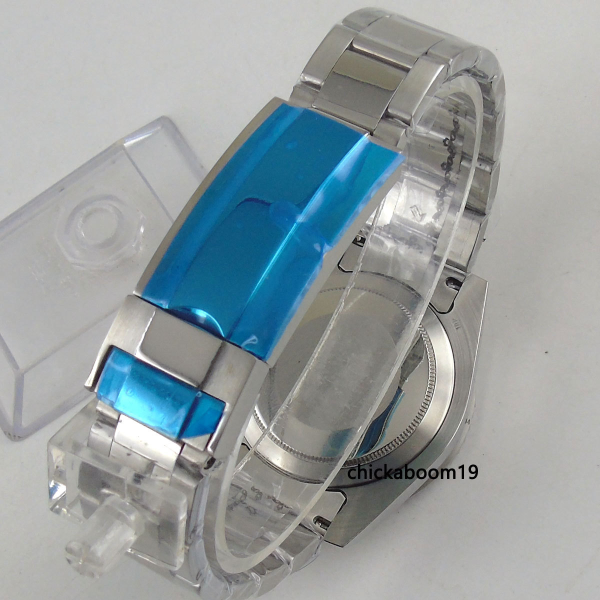 40mm Blue Bezel Stainless Steel Case with Band Fit NH35 NH35A NH36 Movement