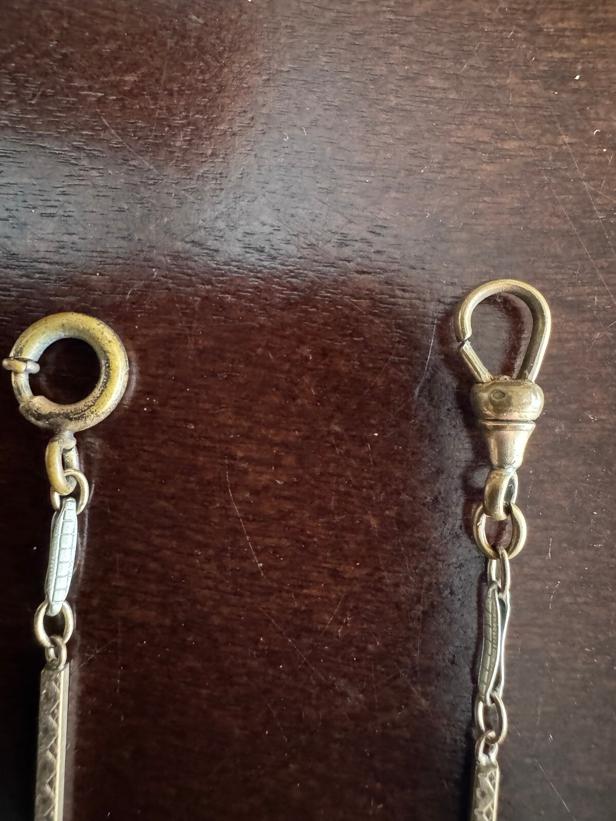 VINTAGE 11 INCH TWO TONE POCKET WATCH CHAIN