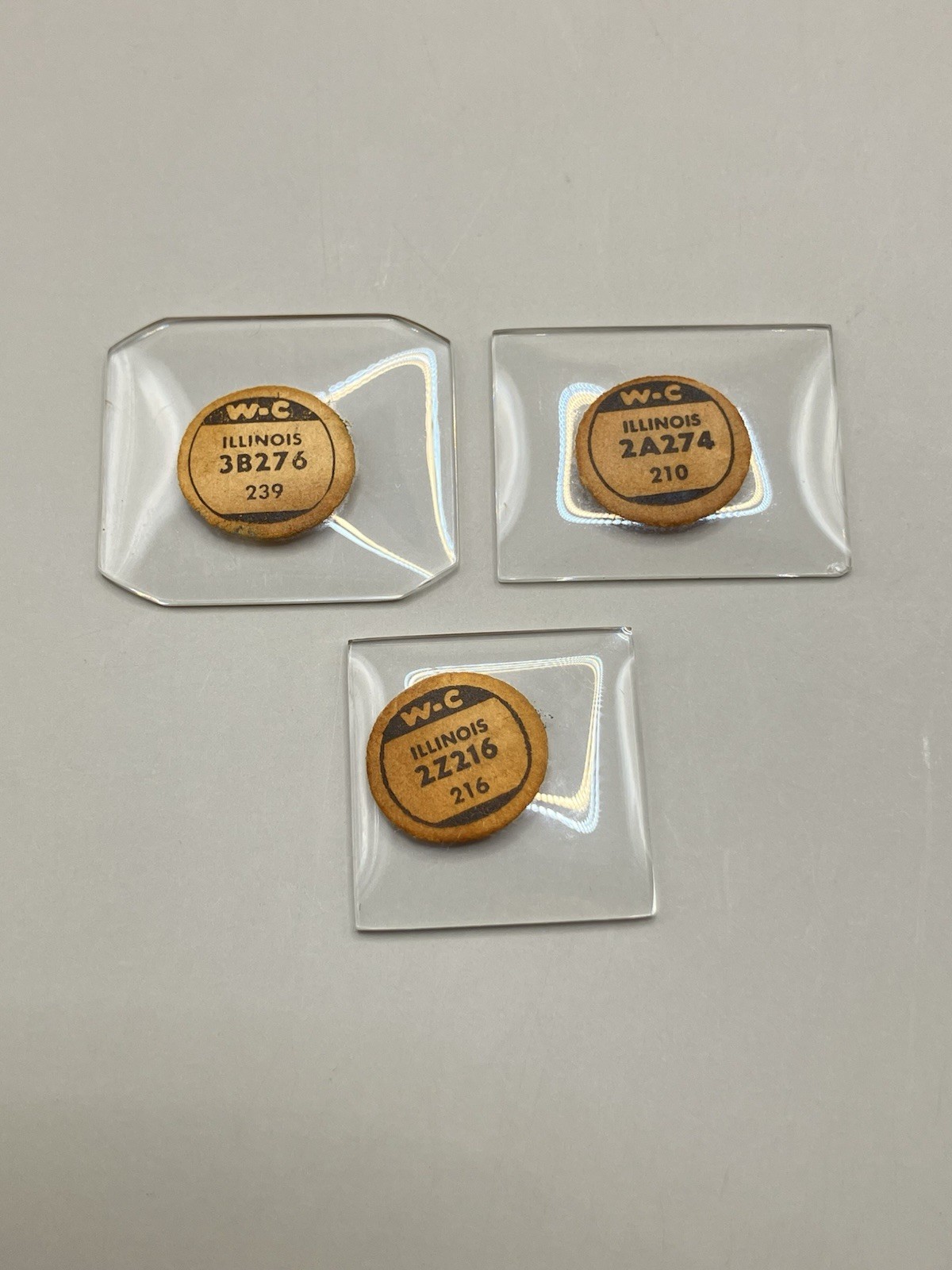 WC Watch Crystals Illinois 3B276, 2A274, 2Z216 New Old Stock