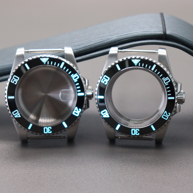 40mm Watch Case Luminous Ceramic Bezel Sapphire Glass Fit Nh35 Eta 2824 Movement