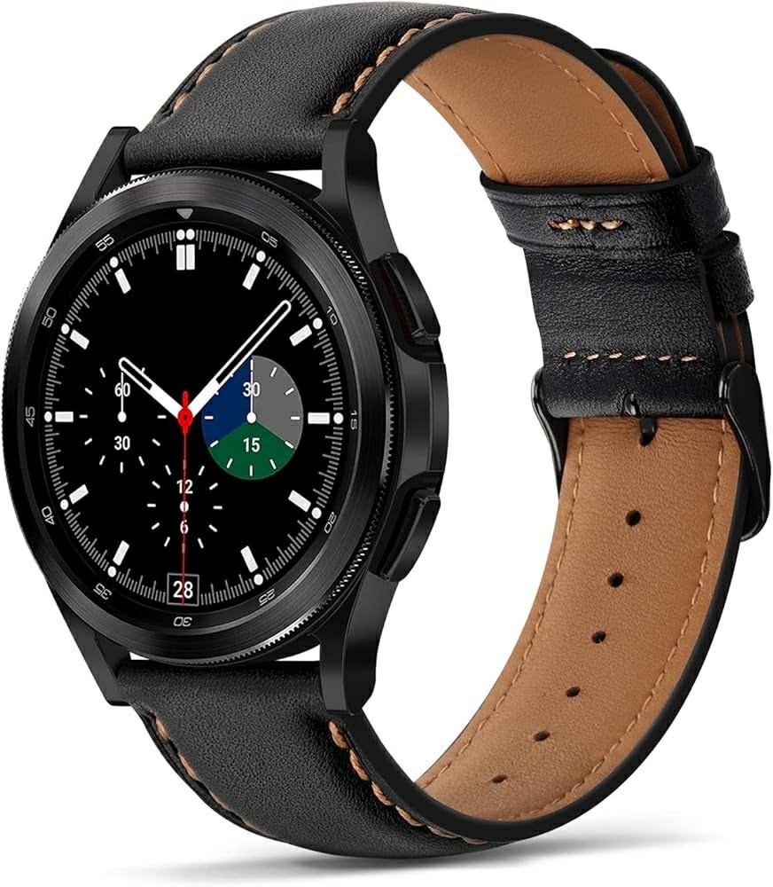 Leather Wristband Straps for Samsung Galaxy Watch, Replacement Bands with Buckle