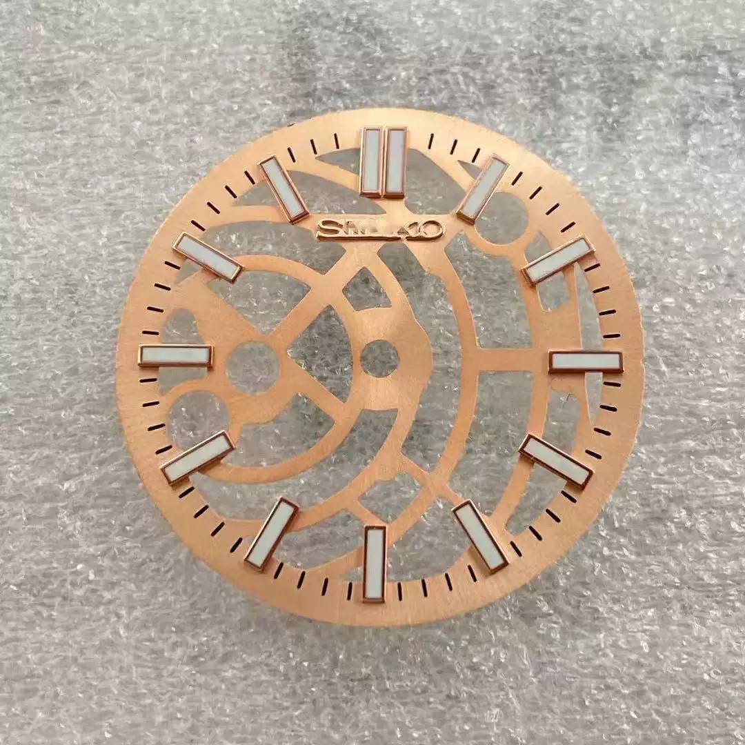 28.5mm Cutout Watch Dial Green Lume for Nh70 NH72 Movement Watch Parts S Logo